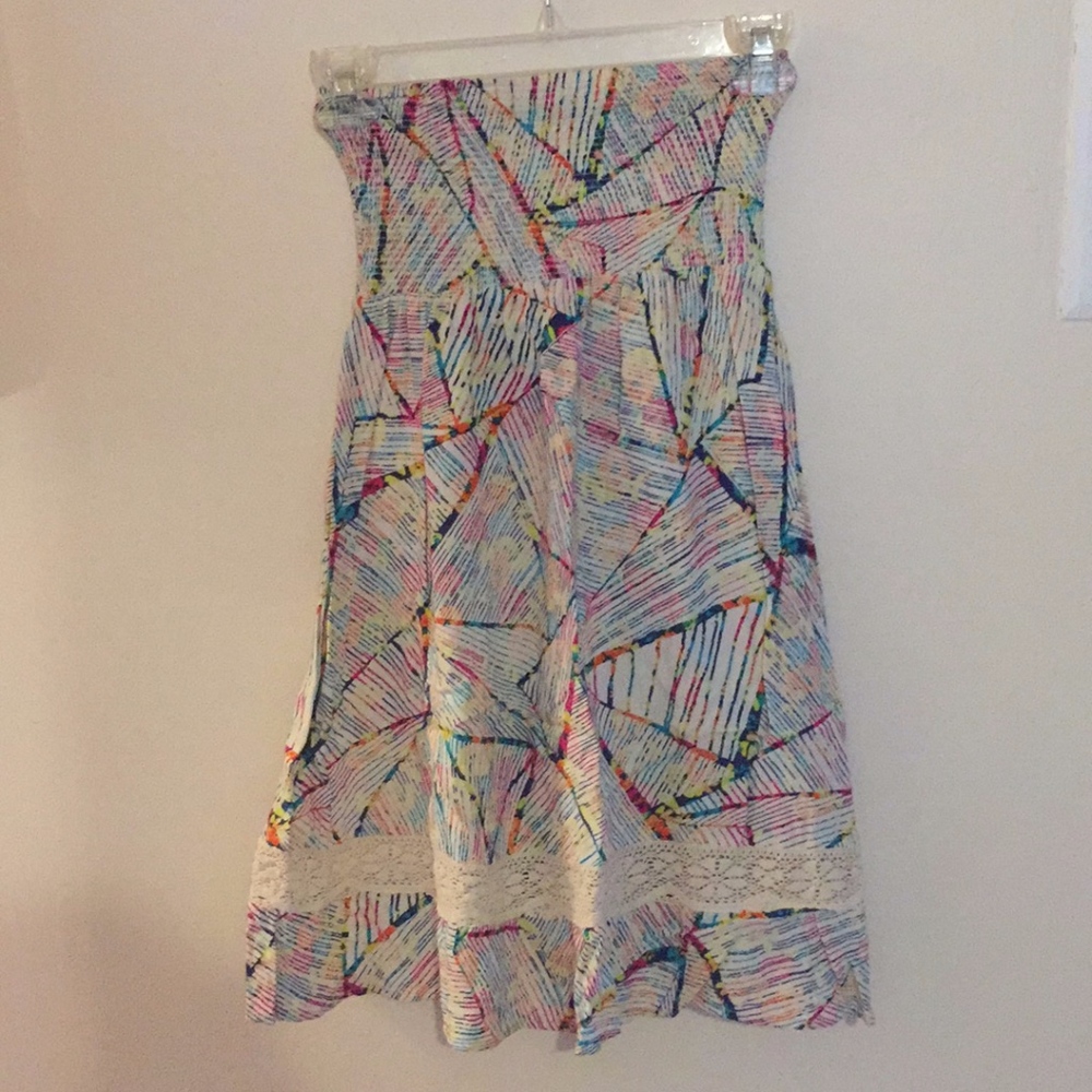 Roxy strapless multicolored sun dress